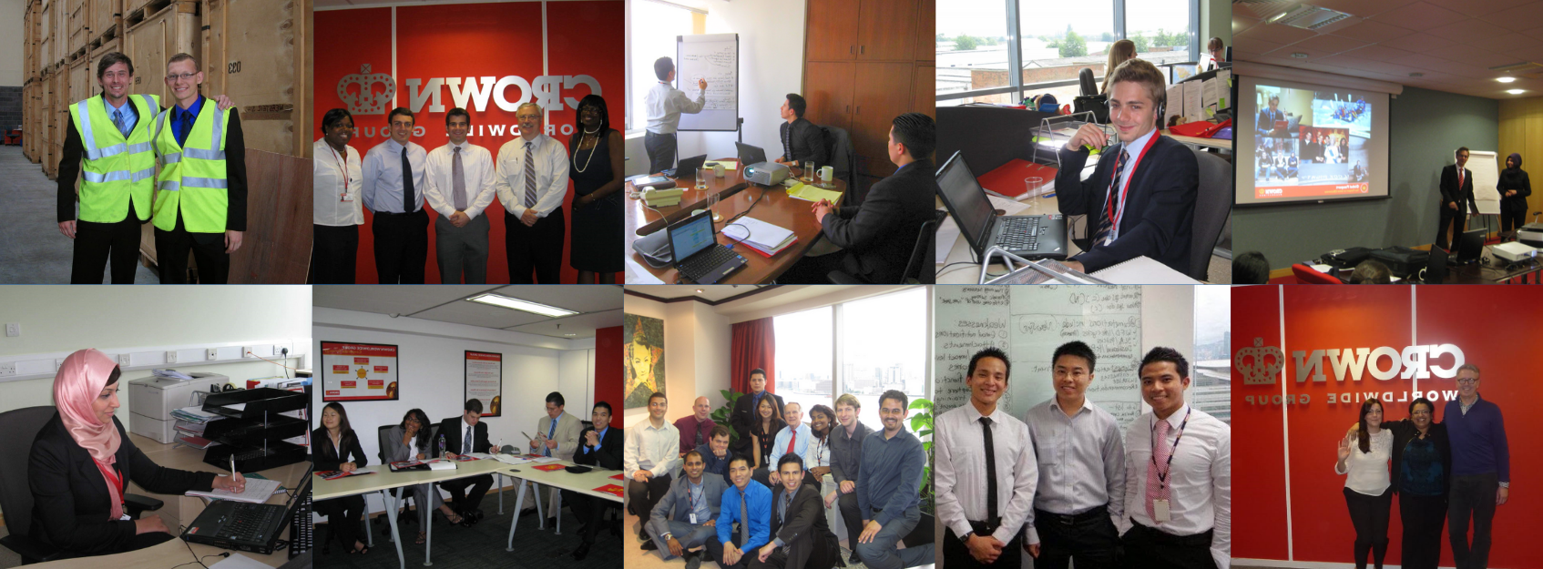 Students gain corporate experience while working at the Crown Worldwide office