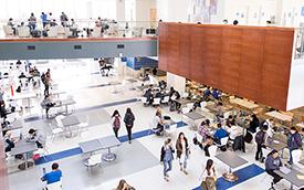 students gathering in student union